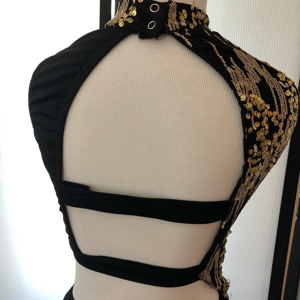 Kelle black gold dance costume lyrical adult - Picture 8 of 8
